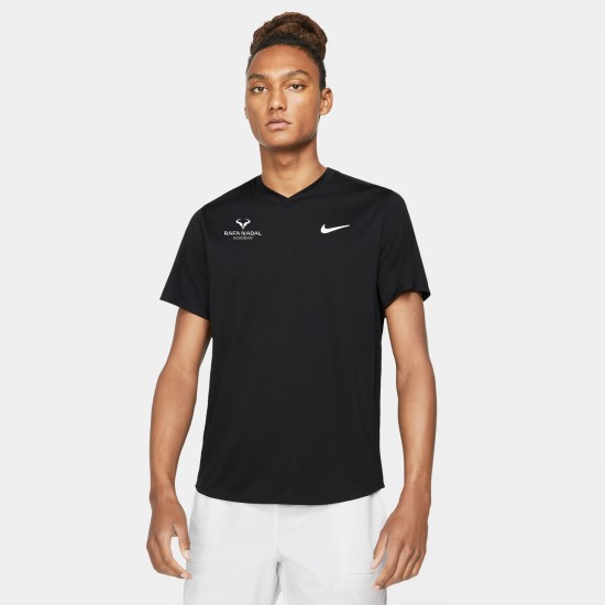 Rafa Nadal Academy Camiseta Negra Tenis Hombre