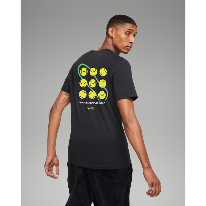 Rafa Nadal Academy Camiseta Negra Adulto -Tennis Always Wins-