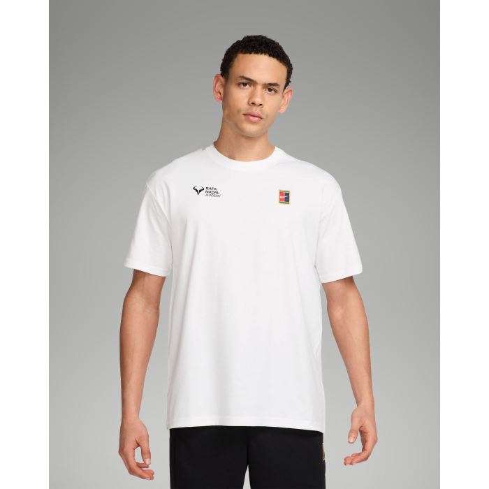 Rafa Nadal Academy T-Shirt NikeCourt blanc homme -Born to Compete-